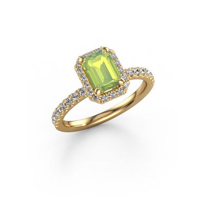 Engagement ring Miranda eme 585 gold peridot 7x5 mm