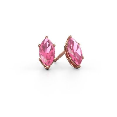 Clous d'oreilles Sam MRQ 585 or rose saphir rose 10x5 mm