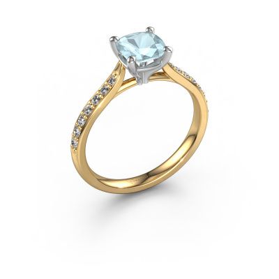 Engagement ring Mignon cus 2 585 gold aquamarine 6 mm