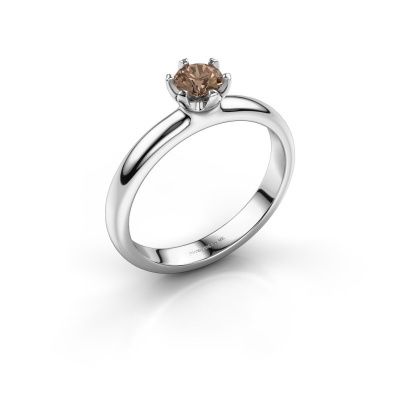 Verlovingsring Lorretta 950 platina bruine diamant 0.40 crt