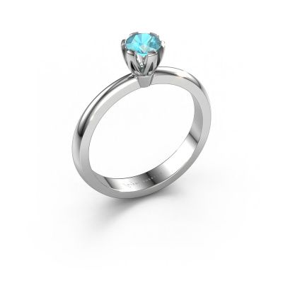 Engagement ring Julia 950 platinum blue topaz 4 mm