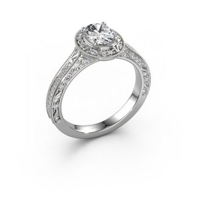 Engagement ring Alice OVL 950 platinum lab grown diamond 0.904 crt