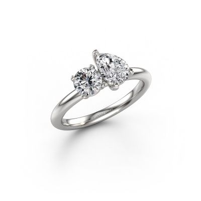 Engagement ring Toi et Moi PER-RND 950 platinum lab grown diamond 1.15 crt
