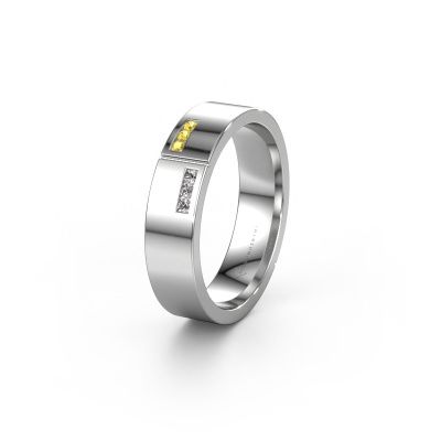 Wedding ring WH1106L15AP 950 platinum yellow sapphire ±0.20x0.07 in