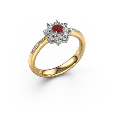 Bague de fiançailles Camille 2 585 or jaune rubis 3.4 mm