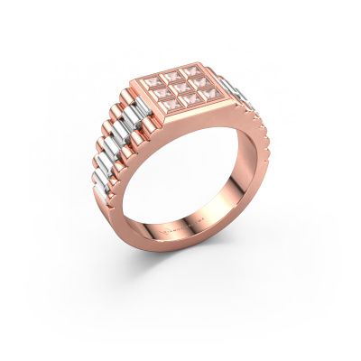 Men's ring Chavez 585 rose gold morganite champagne 2 mm