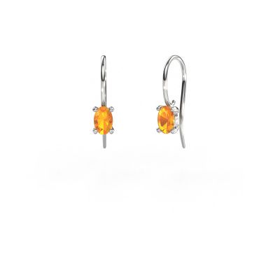 Pendants d'oreilles Cleo OVL 585 or blanc citrine 7x5 mm