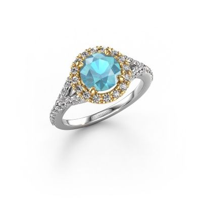 Engagement ring Kimber RND 585 white gold blue topaz 7 mm