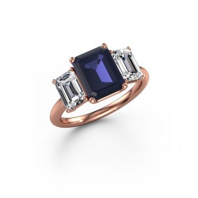 Engagement ring Sandra 585 rose gold sapphire 9x7 mm