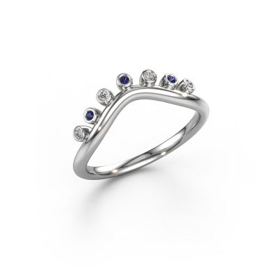 Stacking ring Drop A 585 white gold sapphire 1.2 mm