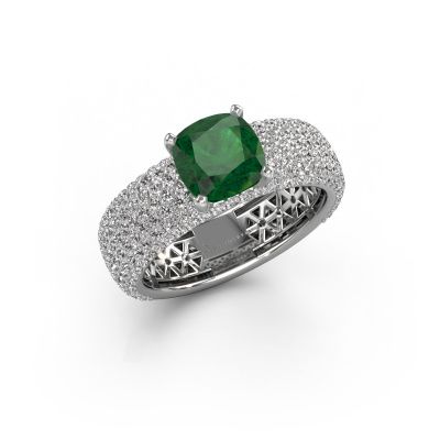 Engagement ring Darcy 585 white gold emerald 7 mm