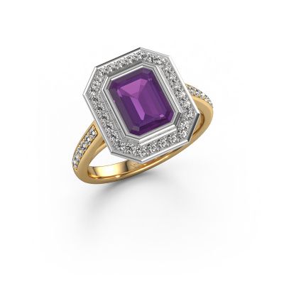 Verlobungsring Noud 2 EME 585 Gold Amethyst 8x6 mm