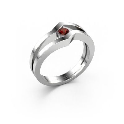 Ring Elize 585 witgoud granaat 3.4 mm