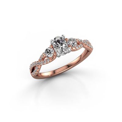 Verlovingsring Marilou OVL 585 rosé goud diamant 0.76 crt