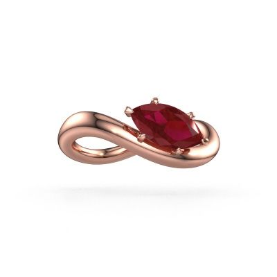 Engagement ring Chloe MRQ 585 rose gold ruby 10x5 mm