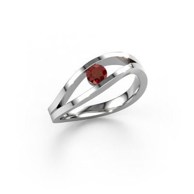 Engagement ring Sigrid 1 950 platinum garnet 3.7 mm
