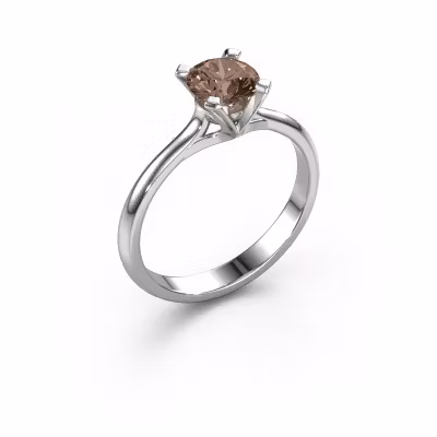 Verlobungsring Isa 1 585 Weißgold Braun Diamant 0.70 crt
