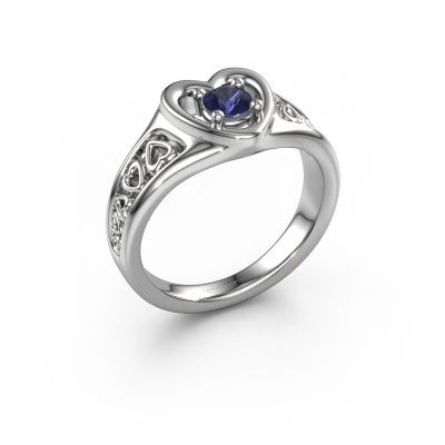 Ring Eura 585 white gold sapphire 4 mm