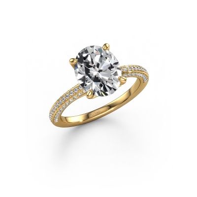 Engagement ring Elenore ovl 585 gold lab grown diamond 2.70 crt