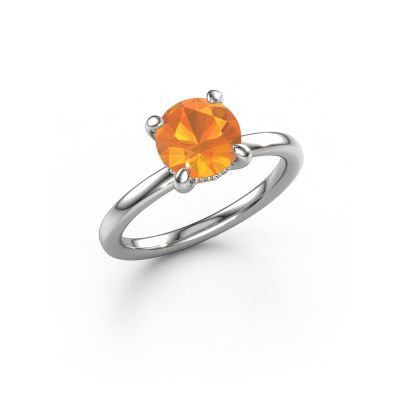 Bague de fiançailles Simone RND 2 585 or blanc citrine 7.3 mm