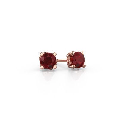 Earrings Ize 585 rose gold ruby 5 mm