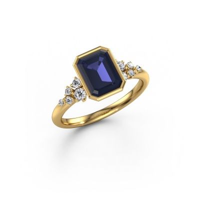Engagement ring Aliyah EME 585 gold sapphire 8x6 mm