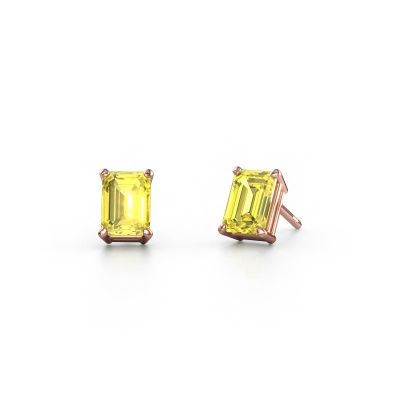 Stud earrings Sam EME 585 rose gold yellow lab grown diamond 7x5 mm