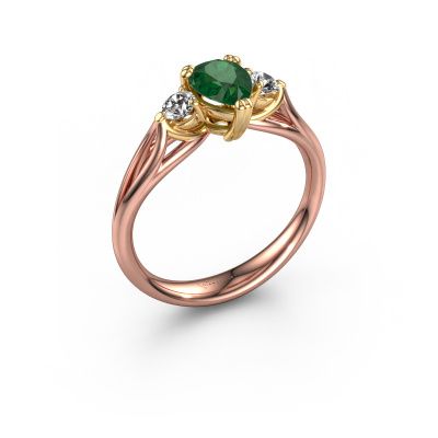 Engagement ring Amie per 585 rose gold emerald 7x5 mm
