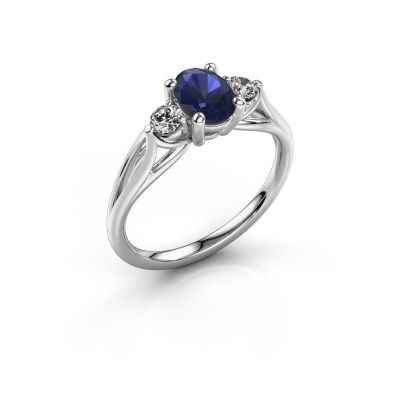 Engagement ring Amie OVL 585 white gold sapphire 7x5 mm