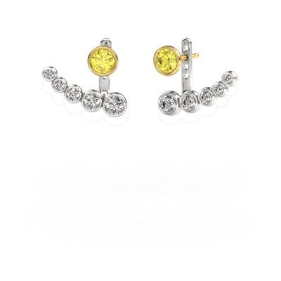 Earrings Wendy 585 white gold yellow lab grown diamond 5 mm