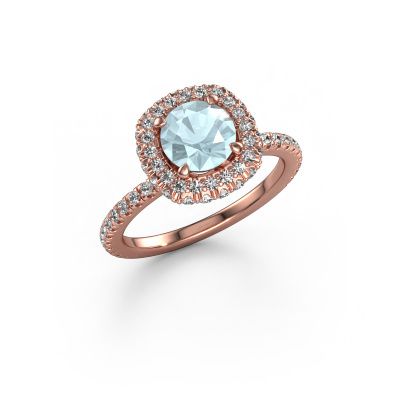 Engagement ring Talitha RND 585 rose gold aquamarine 6.5 mm