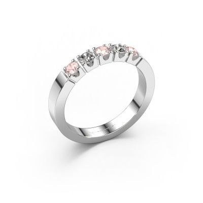 Ring Dana 5 585 white gold morganite champagne 3 mm