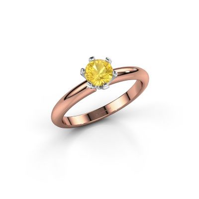 Engagement ring Tiffy 1 585 rose gold yellow sapphire 5 mm