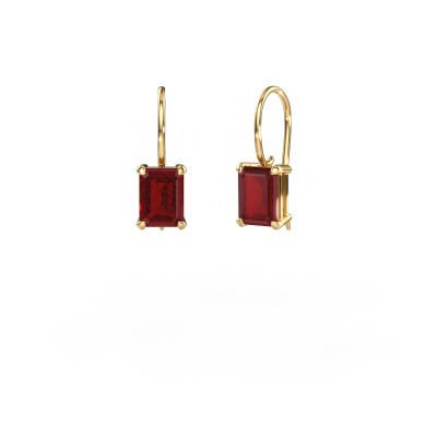 Drop earrings Cleo EME 585 gold ruby 8x6 mm