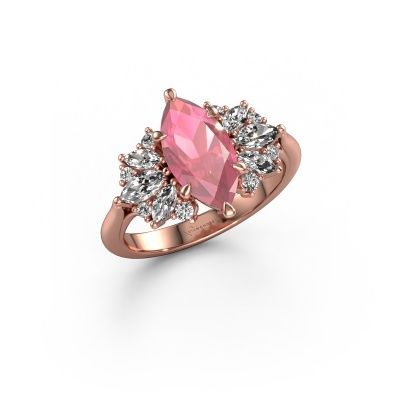 Engagement ring Jaimie 585 rose gold tourmaline pink 12x6 mm