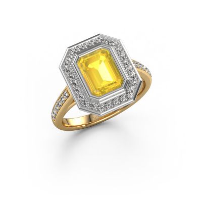 Verlobungsring Noud 2 EME 585 Gold Gelb Saphir 8x6 mm