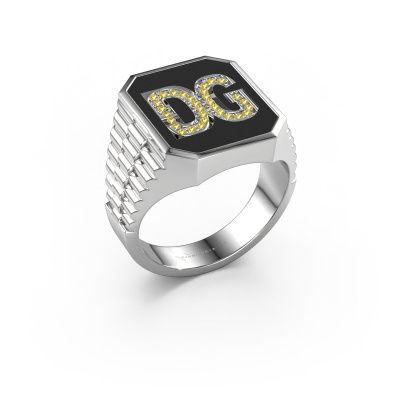 Rolex Stil Ring Stephan 3 950 Platin Gelb Saphir 1 mm