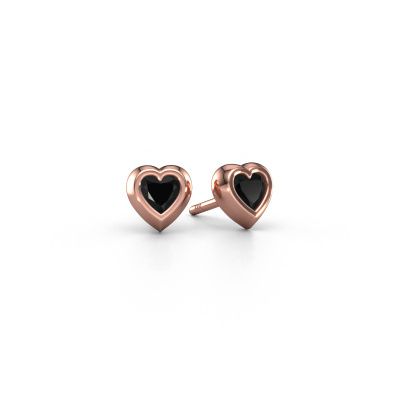 Stud earrings Charlotte 585 rose gold black diamond 0.60 crt