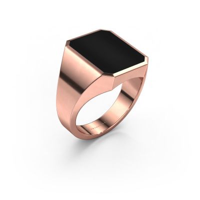 Signet ring Lars 4 585 rose gold onyx 15x12 mm