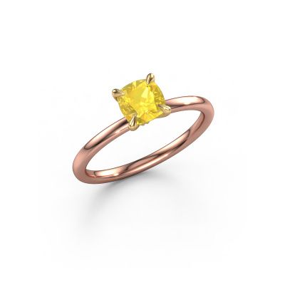 Verlobungsring Crystal CUS 1 585 Roségold Gelb Saphir 5.5 mm