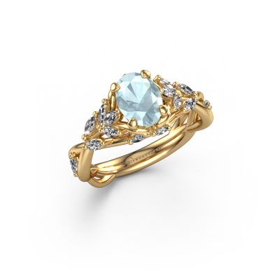 Engagement ring Samantha OVL 585 gold aquamarine 7,5x5,5 mm