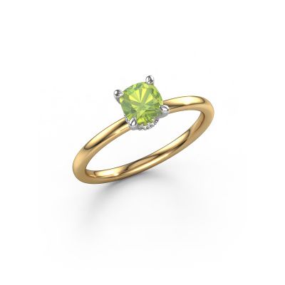 Engagement ring Crystal CUS 3 585 gold peridot 5 mm