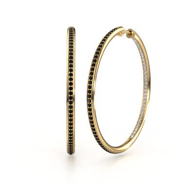 Hoop earrings Sina 35mm 585 gold black diamond 1.135 crt