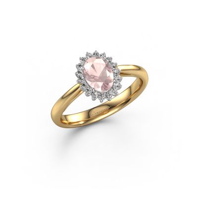 Engagement ring Tilly ovl 1 585 gold morganite champagne 7x5 mm