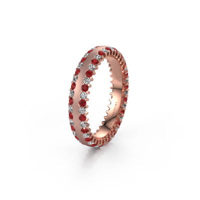 Wedding ring WH2139L24B 585 rose gold ruby ±4x2 mm