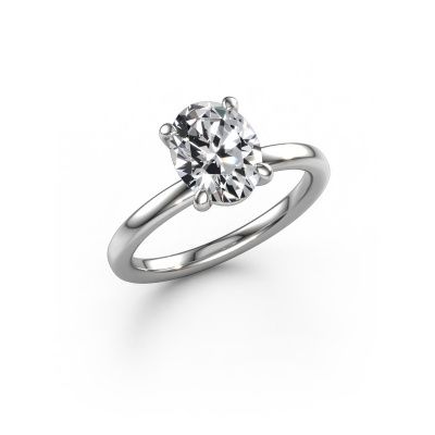 Engagement ring Simone OVL 1 950 platinum lab grown diamond 1.80 crt