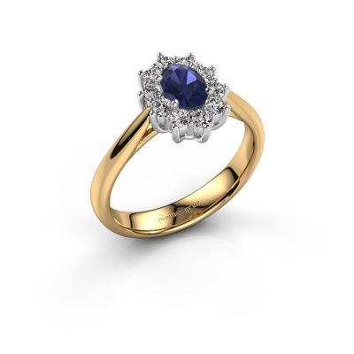 Engagement ring Leesa 1 585 gold sapphire 6x4 mm