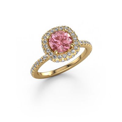 Engagement ring Talitha RND 585 gold pink lab grown diamond 6.5 mm