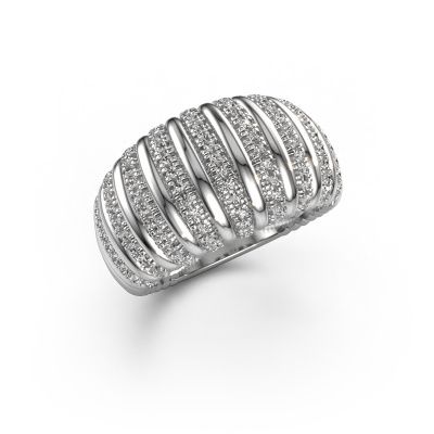 Ring Dawn 12mm 585 witgoud zirkonia 1 mm