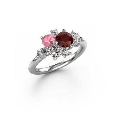 Ring Veronica 950 platinum garnet 5.4 mm